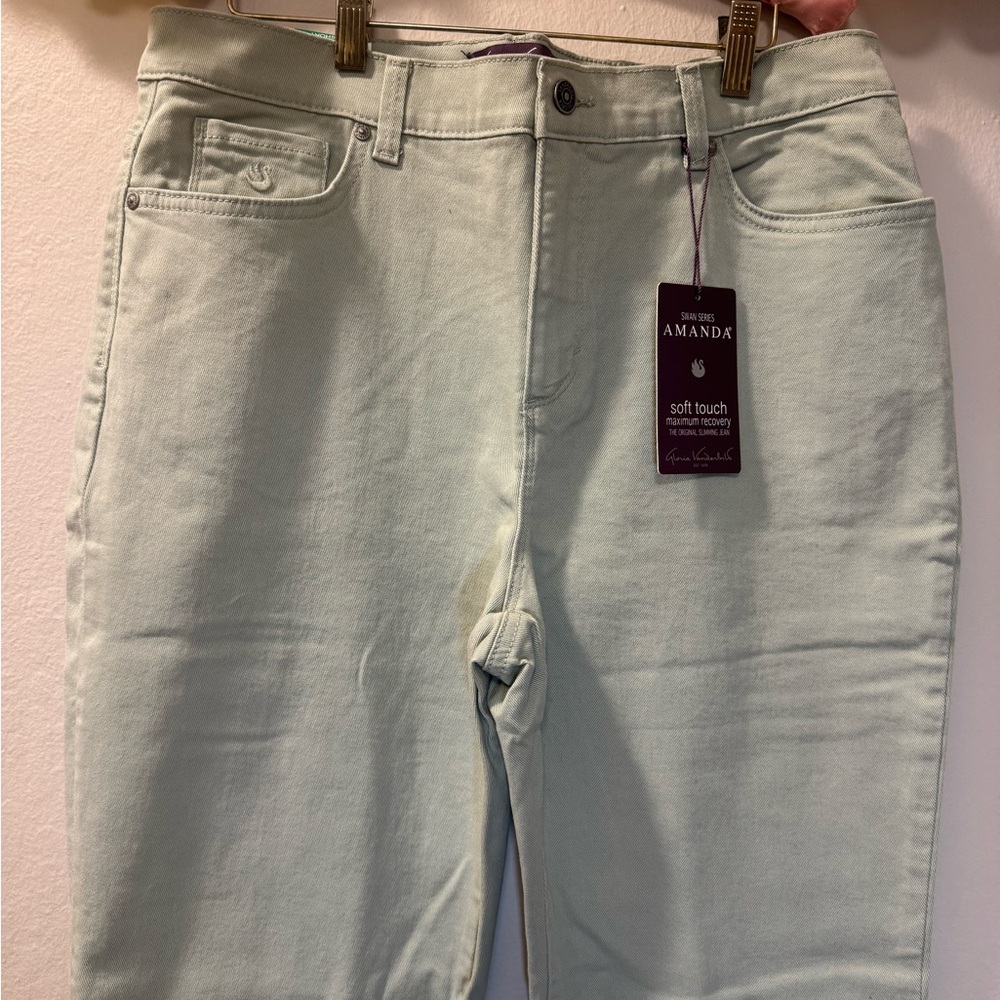 Gloria Vanderbilt Straight Leg Jeans in Mint - Picture 2 of 10